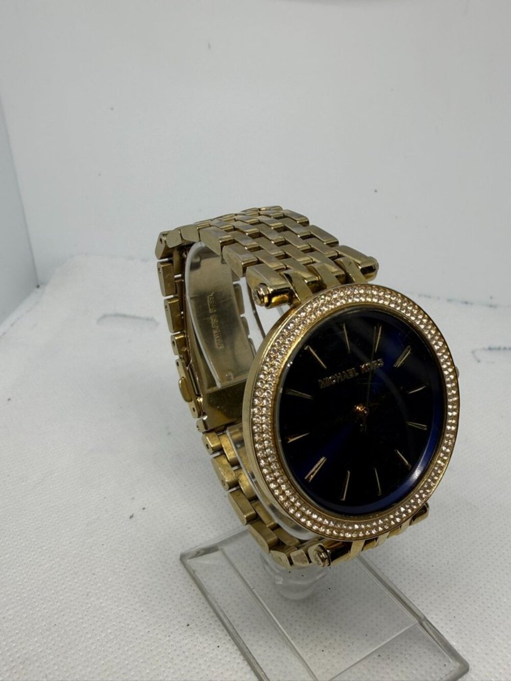 Michael Kors Darci MK3406 Women Gold-Tone Crystal Bezel Blue Dial Watch - Picture 8 of 12